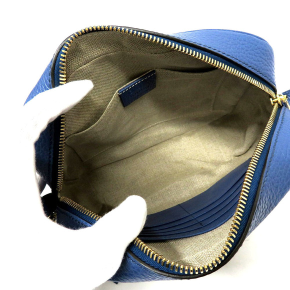 Gucci Shoulder Bag Canvas GG Leather Blue - Picture 9 of 9